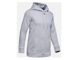 Womens Hustle Fleece Hoodie-True Gray Heather-SM