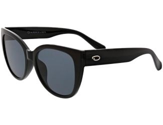 Women's Rounded Modern Edged Cat-Eye Sunglasses - Black