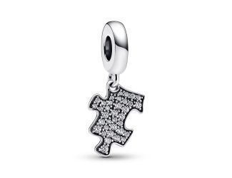 Sparkling Puzzle Piece Dangle Charm