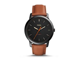 The Minimalist Slim Three-Hand Light Brown Leather Watch