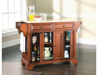LaFayette Natural Wood Top Kitchen Island (Cherry)