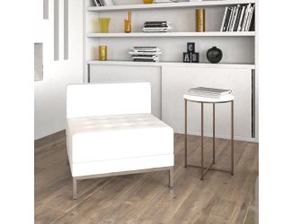 Contemporary White LeatherSoft Middle Chair - Reception &Home Office Chair