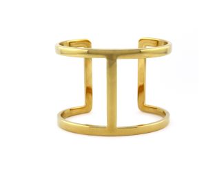 Gold Tone Cut Out Cuff Bracelet