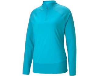 Puma Women's Mesh 1/4 Zip - Scuba Blue - Scuba Blue/XL