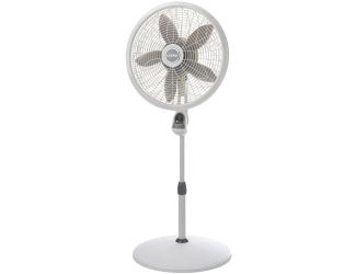 18 In. Adjustable Elegance and Performance Pedestal Fan with Remote Control, White