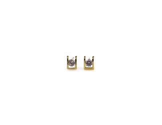 18K Gold Plated CZ Stud Earrings