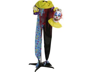 Life-Size Animatronic Talking Clown with Lights and Sound, Indoor or Covered Outdoor Halloween Decor