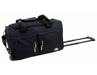 22" Rolling Multi-Pocket Duffle - Black