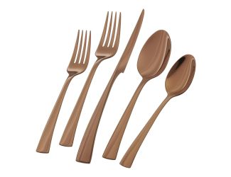 Bellasera 20pc 18/10 Stainless Steel Flatware Set Rose Gold
