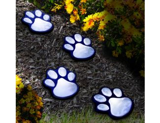 S/4 Solar Paw Print Lights