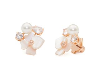 Precious Pansy Cluster Studs - White Multi