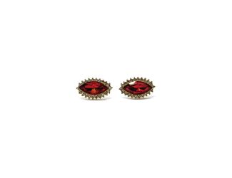 Red Marquise Cut Rhinestone Earrings