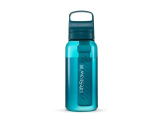 LifeStraw Go 1L Water Filter Bottle w/ Tritan Renew Laguna Teal