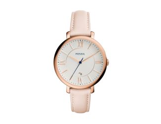 Ladies Jacqueline Blush Leather Strap Watch White Dial