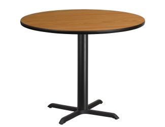 42" Round Natural Laminate Table Top with 33" x 33" Table Height Base