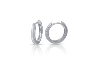 PARIKHS Rhodium Plated huggie hoop Earring in 925 Sterling Silver