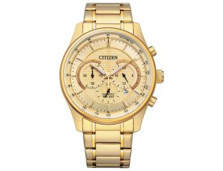 Men's Quartz Chronograph Watch, Gold-tone with Champagne Dial