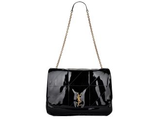 Saint Laurent Jamie YSL Black Patent Leather Chain Strap Large Shoulder Bag