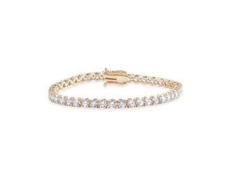Bright White Privilege Round Lab Grown Diamond Tennis Bracelet in 14K Yellow Gold 7.50ct,EF,VS1 VS2