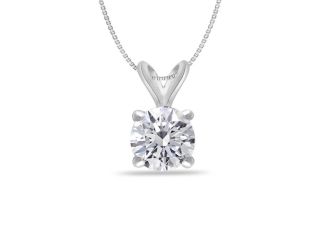 Bright White Round Lab Grown Diamond Pendant in 14K White Gold 0.30ct, Color-FG, Clarity-VS