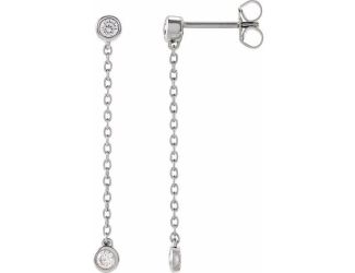 14K W 1/4 CTW LB GRWN  Dia Earrings