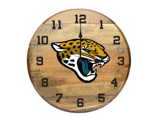Jacksonville Jaguars Oak Barrel Clock