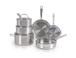 Pro Tri-Ply Stainless 10-Piece Cookware Set