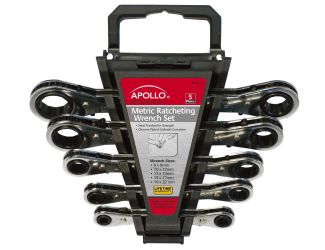 5 Piece Ratcheting Wrench Set-Metric