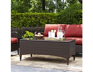 Kiawah Outdoor Wicker Glass Top Table