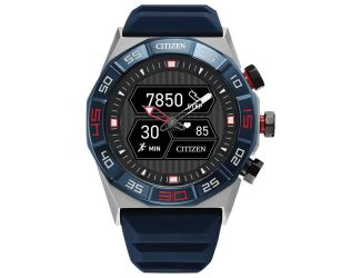 Citizen Men's Smart Hybrid watch, Blue Silicone strap and black dial