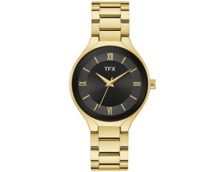 Men's TFX Gold-Tone Stainless Steel Watch Black Dial