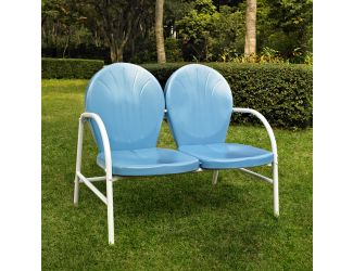 Griffith Metal Loveseat in Sky Blue Finish