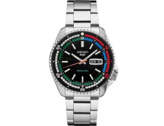 Seiko 5 Sports SS Automatic Black with Color accents Dial SE, Special Edition, SS Bracelet