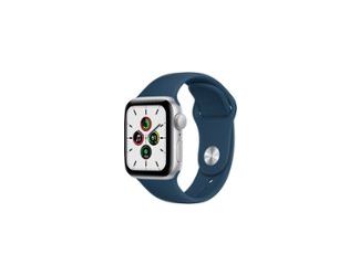 Apple Watch SE (GPS) 40mm Silver Aluminum Case with Abyss Blue Sport Band - Silver