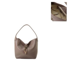 Lucca Leather Logo Lock Hobo