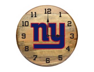 New York Giants Oak Barrel Clock