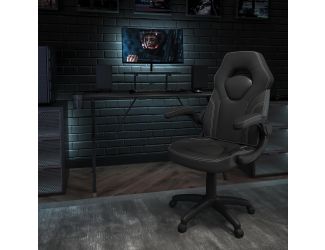 Black Gaming Desk & Chair Set with Cup Holder, Headphone Hook, and Monitor Stand