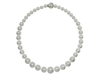 PARIKHS Rhodium Plated Pearl Pendant Necklace in 925 Sterling Silver