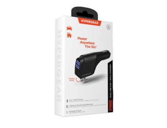 HyperGear 2-in-1 10W Dual USB Car & Wall Charger with Self-Storing Prongs