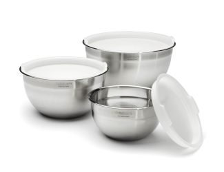 S/S Mixing Bowls with Lids - Set of 3 (1.5qt, 3qt & 5qt)