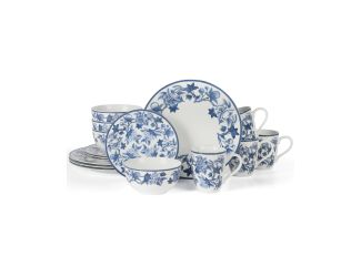 Goodale 16 pc Vintage Blue Dinnerware Set