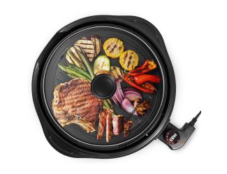11" Nonstick Electric Indoor Grill w/ Glass Lid