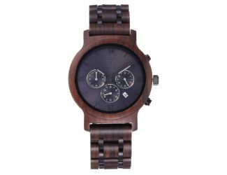 Hemisphere  Dark Sandalwood Chronograph Wooden Watch