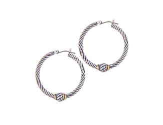 Oval Link Collection Large Twisted Wire Hoop Earrings.1-1/4" Diameter