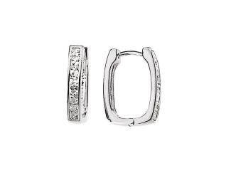 Sterling Silver Cubic Zirconia Hoop Earrings