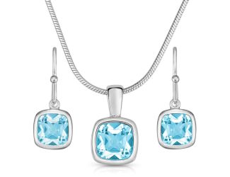Blue Topaz Earring & Necklace Set