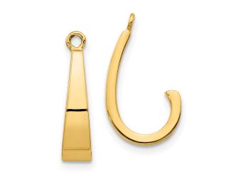 14k Yellow Polished J-Hoop Earring Jackets