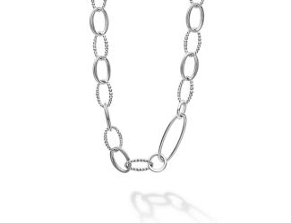 Sterling Silver Link Necklace Size 20"