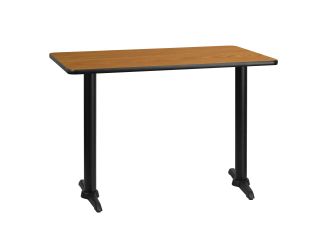 30" x 42" Natural Laminate Table Top with 5" x 22" Table Height Bases