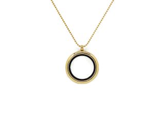 18K Gold 21st Century Transparent Locket Necklace